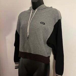 Kendall & Kylie Gray and Black Hoodie with Brown Accents